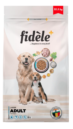 Fidele+ Adult Large Breed Dog Food | 10.8kg | Glucosamine for Joint Support | Omega 3 & 6 | High Protein | Muscle Strength & Coat Health