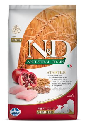 Farmina N&D Ancestral Grain Starter Puppy Dog Food | No Artificial Preservatives | Spelt, Oats, Chicken & Pomegranate| 2.5kg
