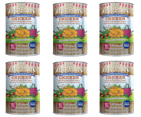 Little Big Paw Chicken with Green Beans, Mixed Peppers and Sweet Potato in a Rich Herb Gravy - for Dogs - 390 GMS - Pack of 6