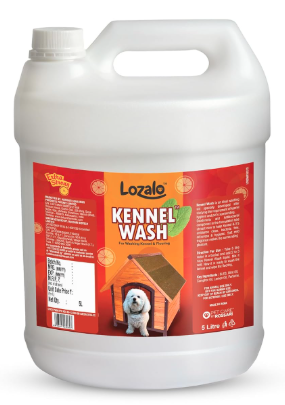 Lozalo Kennel Wash Liquid 5 Litre for Washing Dog Kennel & Flooring, Pet Shops, Veterinary Clinics & Grooming Salons (Red)