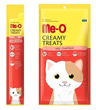 Me-O Adult Cat Food Wet Creamy Treats Crab, 60 g (Pack of 12)