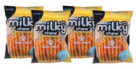 Milky Chew Stick Style Treats for Dogs | Premium Cheese & Chicken Flavored Dog Snacks | Rawhide-Free| Pack of 4