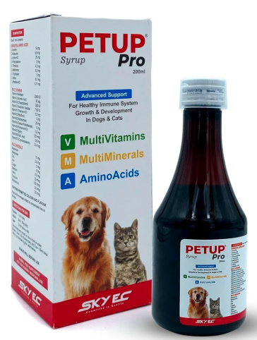 PetUp Pro Daily Syrup for Dogs & Cats – 200 ml Multivitamin & Mineral Tonic with Amino Acids | Supports Immunity, Growth & Healthy Coat