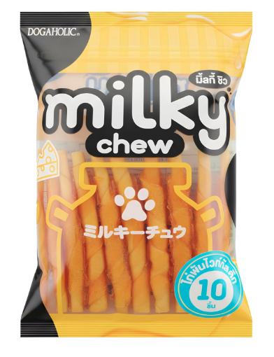 Milky Chew Cheese & Chicken Sticks Style Dog Treats for All Life Stages 10 Pieces