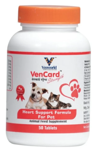 VenCard - Feed Supplement for Dogs & Cats - Heart Support Formula - 50 Tablets