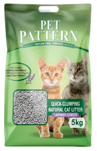 Pet Paterrn Natural Cat Best Litter, Quick-Clumping, Non-Scented, Low Dust Formula, Odour Free Home Exclusive (5kg Lavender Scented)