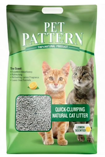 Pet Paterrn Natural Cat Best Litter, Quick-Clumping, Non-Scented, Low Dust Formula, Odour Free Home Exclusive (20kg Lemon Scented)