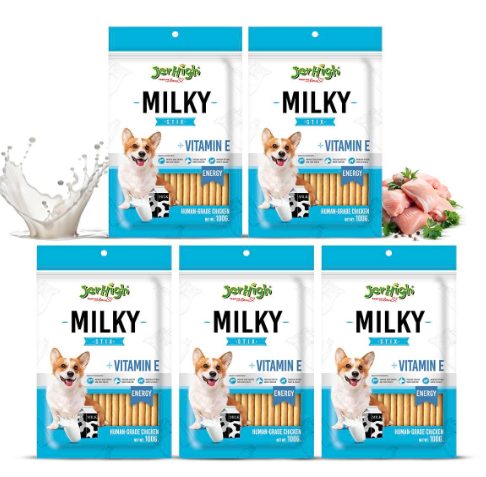 JerHigh Milky Stix, 100 g (Pack of 5)