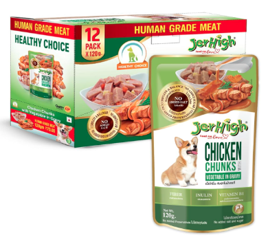 JerHighChickenandVegetableinGravy,Medium,1440(Packof12) with (All Life Stages)