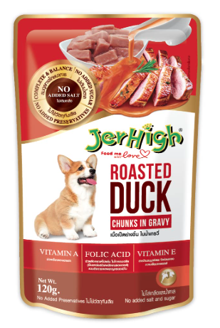 Jerhigh Wet Dog Food, Human Grade High Protein Chicken, Gravy Roasted Duck (Pack of 96),All Life Stages