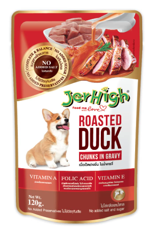 Jerhigh Wet Dog Food, Human Grade High Protein Chicken, Gravy Roasted Duck (Pack of 48),All Life Stages