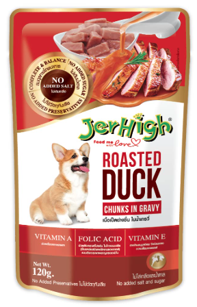 Jerhigh Wet Dog Food, Human Grade High Protein Chicken, Gravy Roasted Duck (Pack of 60),All Life Stages
