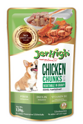 Jerhigh Wet Dog Food, Human Grade High Protein Chicken,Gravy Chicken & Vegetable (Pack of 96) with Free Gnawlers Calcium Bone (1pc) 22g