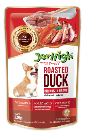 Jerhigh Wet Dog Food, Human Grade High Protein Chicken, Gravy Roasted Duck (Pack of 72),All Life Stages
