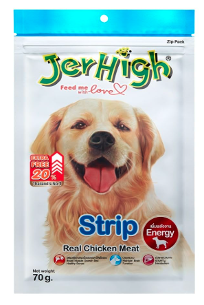 JerHigh Chicken All Life Stages Dog Treats, Free from by-Products & Gluten, Strip (Stick, 5X 70g, Sold by DogsNCats)