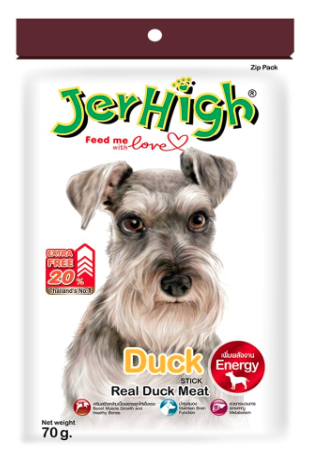 Jerhigh DogsNCats Chicken Dog Treats, Human Grade High Protein Chicken, Fully Digestible Healthy Snack & Training Treat, Duck 70gm (4X 70g)