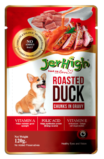 Jerhigh Wet Dog Food, Human Grade High Protein Chicken, Gravy Roasted Duck (Pack of 36),All Life Stages