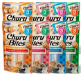 Inaba Churu Bites for Cats, Grain-Free, Soft/Chewy Baked Chicken Wrapped Cat Treats with Savory Churu Centers, 4 Flavour Variety Packs (2 Each)