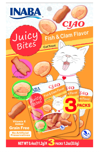 Inaba Juicy Bites Scallop & Crab Flavor 33,9g /3 Pouches Per Pack