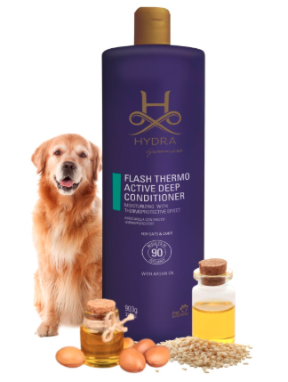 Hydra Groomers Conditioner for Dogs and Cats | Easy Rinse Pet Conditioner with Grape Seed Oil & Oatmeal Extract | Enhances Shine