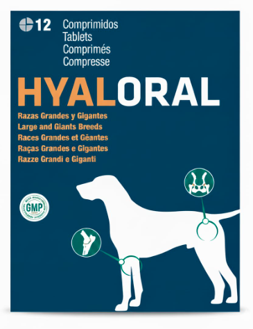 HYA-Loral Hip & Joint Supplement Tablets for Large & Giant Dog Breeds, 12 Count
