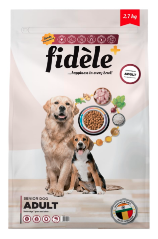 Fidele+ Senior Dog Food | 2.7kg | Real Chicken with Turmeric & Coconut Oil | Joint Support | Easy Digestion | Strong Immunity | No Wheat & Soy