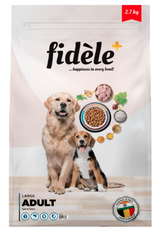 Fidele+ Adult Large Breed Dog Food | 2.7kg | Glucosamine for Joint Support | Omega 3 & 6 | High Protein | Muscle Strength & Coat Health