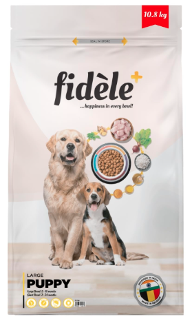 Fidele+ Large Breed Puppy Food | 10.8kg | High Protein for Growth | Strong Bones & Joints | Controlled Growth | Weight Management