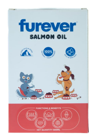 Salmon Oil 500 ml for Dogs and Cats - Natural, Cold Pressed Omega 3 & 6 Supplement