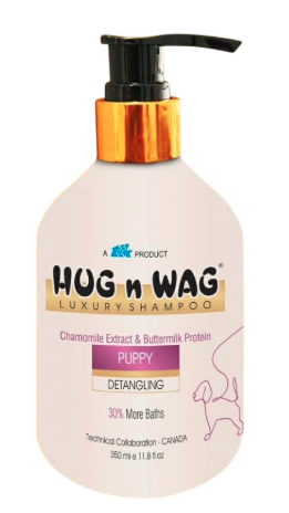 Hug n Wag Luxury Shampoo for Puppies ? Chamomile Extract & Buttermilk Protein | Detangling Formula | 30% More Baths | 350ml