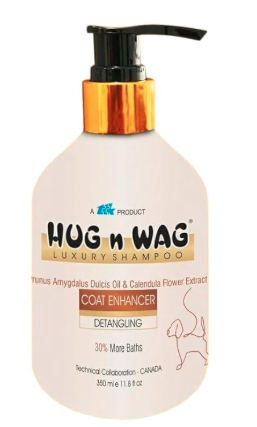 Hug n Wag Luxury Dog Shampoo, Collagen & Biotin Formula, Detangling, 350ml (Coat Enhancer 350ml)