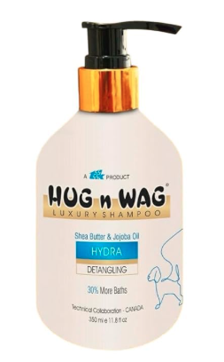 Hug n Wag Luxury Dog Shampoo, Collagen & Biotin Formula, Detangling, 350ml (Hydra Shea Butter and Jajoba Oil 350ml)