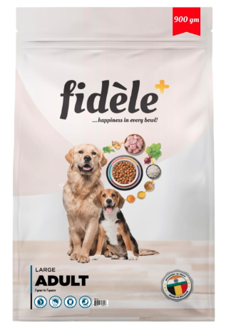 Fidele+ Adult Large Breed Dog Food | 900g | Glucosamine for Joint Support | Omega 3 & 6 | High Protein | Muscle Strength & Coat Health