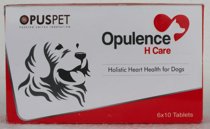 Opulence H Care Heart Health Supplement for Dogs, 60 Tablets, Cardio Support