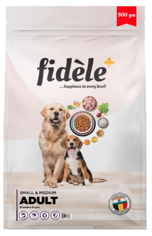 Fidele+ Adult Small & Medium Dog Food | 900g | Small Kibble for Fussy Eaters | Prebiotics for Digestion | Healthy Skin & Coat | Real Chicken