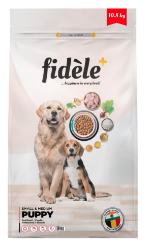 Fidele+ Small & Medium Puppy Food | 10.8kg | Nutrient Rich Growth | Immunity & Digestion Support | Real Chicken | Natural Herb Mix