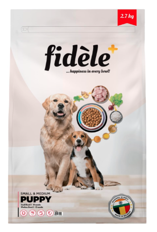 Fidele+ Small & Medium Puppy Food | 2.7kg | Nutrient Rich Growth | Immunity & Digestion Support | Real Chicken | Natural Herb Mix
