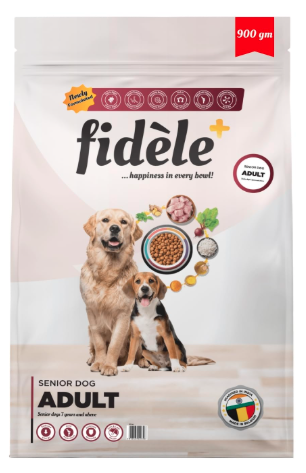 Fidele+ Senior Dog Food | 900g | Real Chicken with Turmeric & Coconut Oil | Joint Support | Easy Digestion | Strong Immunity | No Wheat & Soy