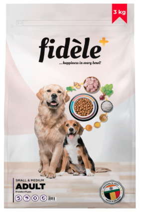 Fidele+ Dry Dog Food 3 Kg Adult Small & Medium Breeds Complete & Balanced Diet Supports Growth, Energy, Joints & Immunity No Artificial Flavours, Preservatives