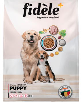 Fidele+ Dry Dog Food | Balanced Nutrition for Dogs | Boosts Growth, Energy, Joints & Immunity | No Artificial Flavours or Preservatives (1 KG, Small & Medium Puppy)