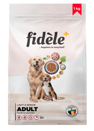 Fidele+ Dry Dog Food 1 Kg Senior & Overweight Dogs Complete & Balanced Diet Supports Weight Control, Joints & Immunity No Artificial Flavours, Preservatives