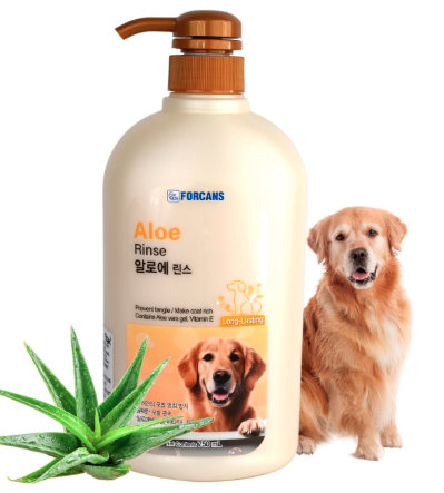 FORCANS Aloe Rinse Conditioner for Dogs Provide Richness & Shiny Coat, 750 Milliliter, Prevents Hair Tangle, Characteristics of Pure Aloe Vera Gel