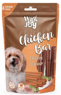 Wag in Joy Chicken Bar Treats for Dogs | Non Veg | Grain Free, Soft Daily Treats for Healthy Teeth | 150 gm