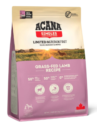 Acana Grass-Fed Lamb Dry Dog Food, Grain Free Dog Food for All Life Stages, Fresh or Raw Ingredients, 2 kg