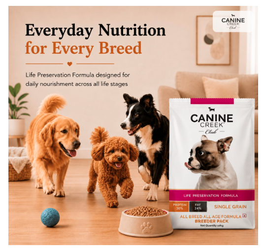 Canine Creek Club Ultra Premium Dry Dog Food for All Lifestages, 20 kg Pack, Adult