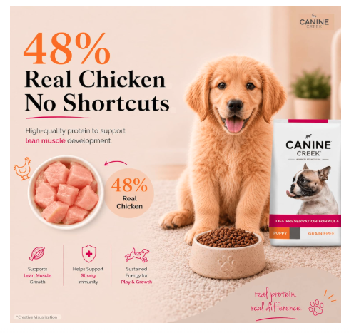 Canine Creek Ultra Premium Puppy Dry Dog Food ,1.2Kg Pack