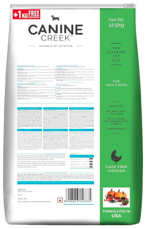 Canine Creek Ultra Premium Adult Dry Dog Food ,12.5+1Kg Total 13.5Kg Pack