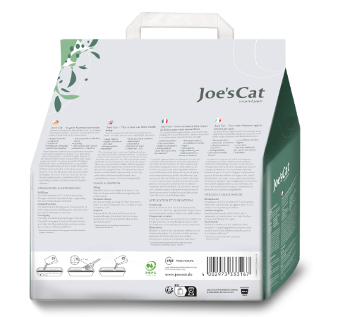 Joe's Cat Clumping Cat Litter 3kg Natural Biodegradable Low Dust Wood Fiber and Recycled Paper Odor Control 600 Percent Absorption Eco Friendly