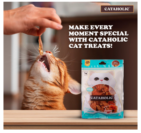 Cataholic Chicken & Fish Treats for Cats and Kittens | Spiral Soft Chicken & Sunfish Snack | High Protein, Easily Digestible, Healthy Cat Treats 50 gm