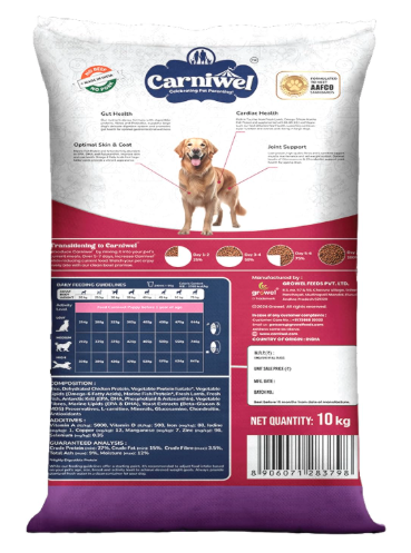 Carniwel Fresh Lamb Adult Dry Dog Food 10 Kg | Natural Ingredients for Optimal Skin & Coat Health | Highly Palatable | Supports Joint Health